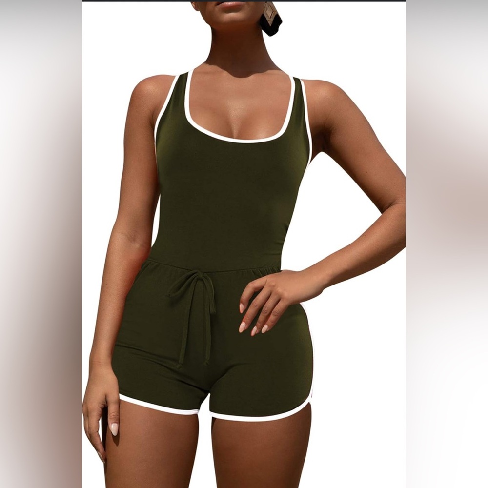 Fashion Nova Olive Green Romper